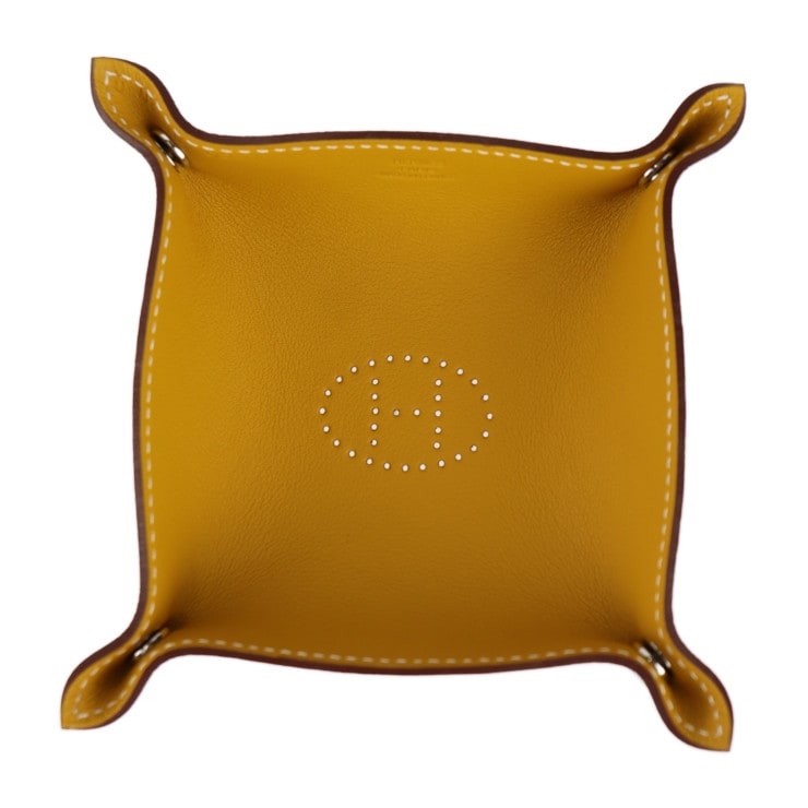 超美品 HERMES エルメス その他雑貨 H400199M 03 ヴィド・ポッシュ ミニ ミーズ・エ・ルランス・デスク Hエヴリン ヴォースイフト トリヨンH ジョーヌ・アンブル フォーヴ シルバー