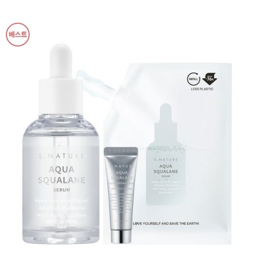 アクアスクアランセラム50ml企画（+50ml詰め替え+水分クリーム10ml）つるつる/ 鎮静セラム/ 皮脂コンドロール/ 毛穴セラム