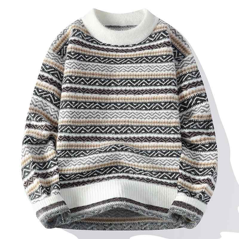 秋冬 メンズ 服 シンプル ファッション オシャレ 大人 かっこいい 大きいサイズ ストリート 紳士服 冬 ラウンドネック セーター 厚手 ウール 子供