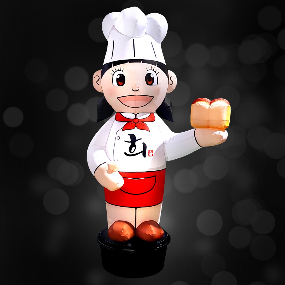 女性 [パティシエ] 食パン エアー看板 立体看板 膨らむ看板 店舗看板 目立つ看板 大型看板