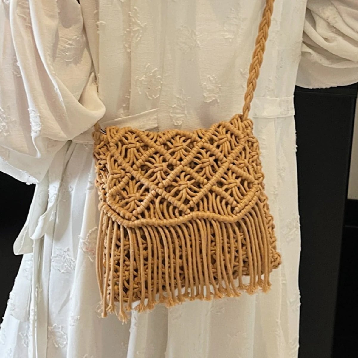 【20点セット】メガ割ショルダーバッグ マイエコバッグ探し ボヘミアン タッセル バッグ 女性 新しい エスニック スタイル 織物 バッグ 海辺 休日 ビーチ ショルダー クロスボディ バッグ