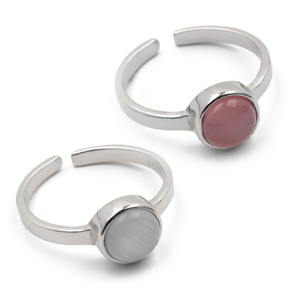 925 猫目石 リング シンプル [cr001]