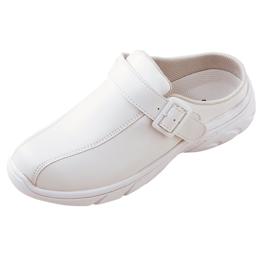 [ブランアンジェ] サボ スリッポン ナースシューズ オリジナルチラシ付き レディース メンズ 疲れにくい 通気性 2way 白 23.0-23.5M