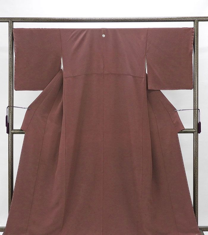 色無地 未着用 正絹 葡萄茶色 身丈161.5cm 裄丈68cm 色無地 蔦 未使用 着物 結婚式 入学式 卒業式 a4004