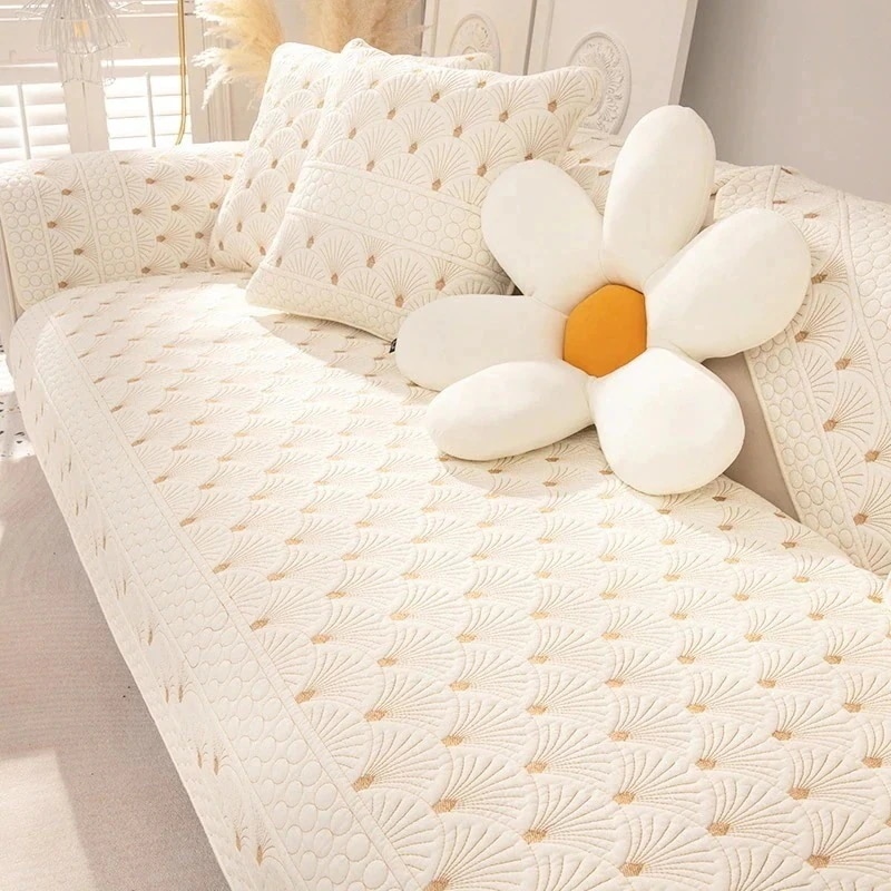新型ソファカバーの両面綿ソファーマット型四通用座布団布芸シンプル現代滑り止めカバー