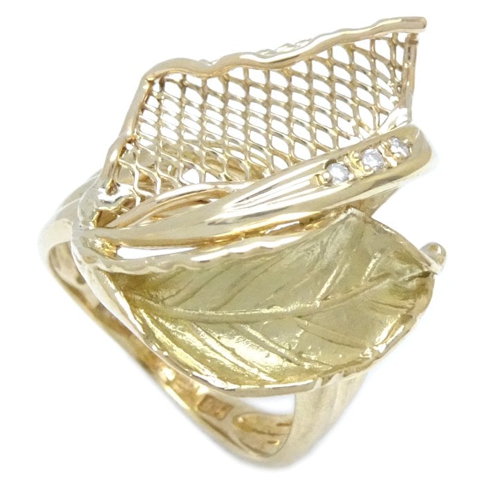 デザイン リング 指輪 ダイヤモンド0.07ct 9号 K18YG イエローゴールド/65046【中古】