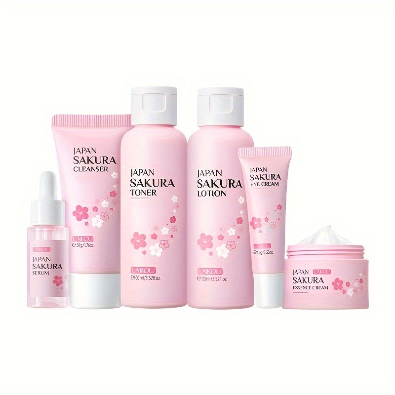 6点セット 桜スキンケアセット:クレンジングブライトニングローションエッセンスアイクリームエッセンス 5,895円