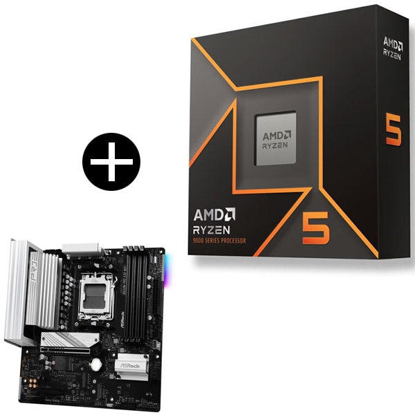 Ryzen 5 9600X W/O Cooler WOF (6C/12T3.9GHz65W) CPU + ASRock B650M Pro X3D WiFi マザーボード セット