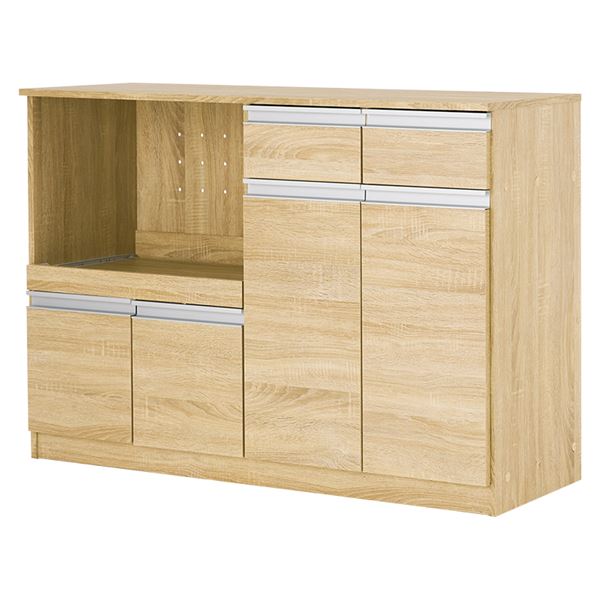 キッチンカウンター 約幅118×奥行40×高さ82cm ナチュラル 2口コンセント付き キッチン収納 組立品 キッチン 台所