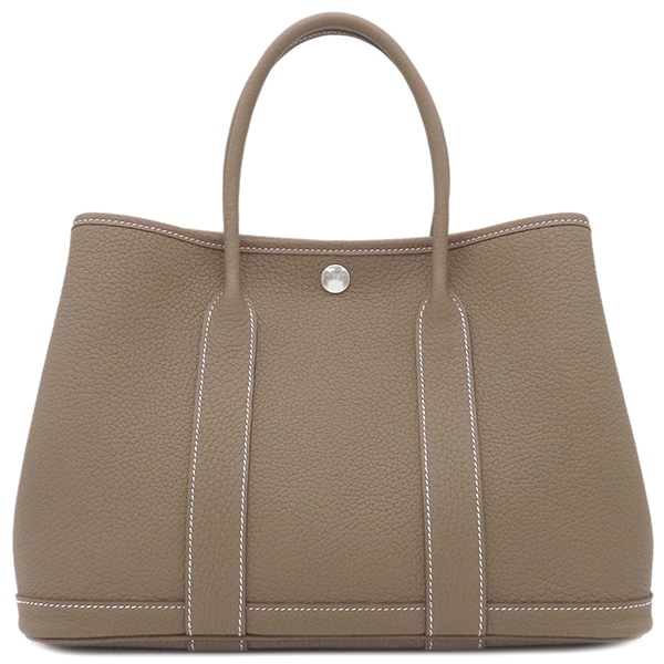 エルメス HERMES トートバッグ ガーデンパーティーTPM ネゴンダ エトゥープ シルバー金具 新品 未使用 グレージュ W刻印（2024年製） 【箱】【中古】