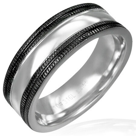 ブラックタイヤステンレスリング（ERN074）指輪 18号 黒色 シンプル 丸みのある 男性 女性