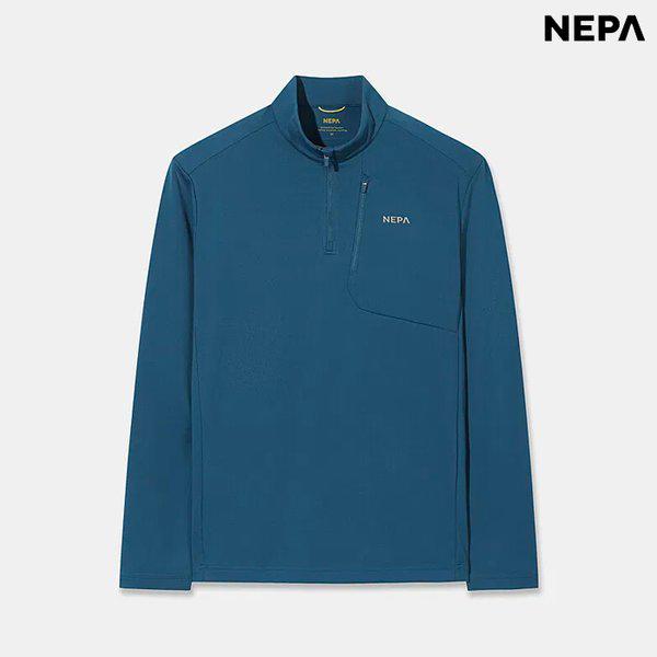 男性パスファインダーベーシック長袖ジップアップTシャツ (7M15401-M09)