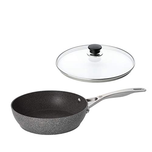 Ballarini バッラリーニ 「 ローマ 深型フライパン 24cm 」 炒め鍋 ガス火専用 グラニチウム 5層コーティング 【日本正規販売品 】 75001-795 ガラス蓋付き