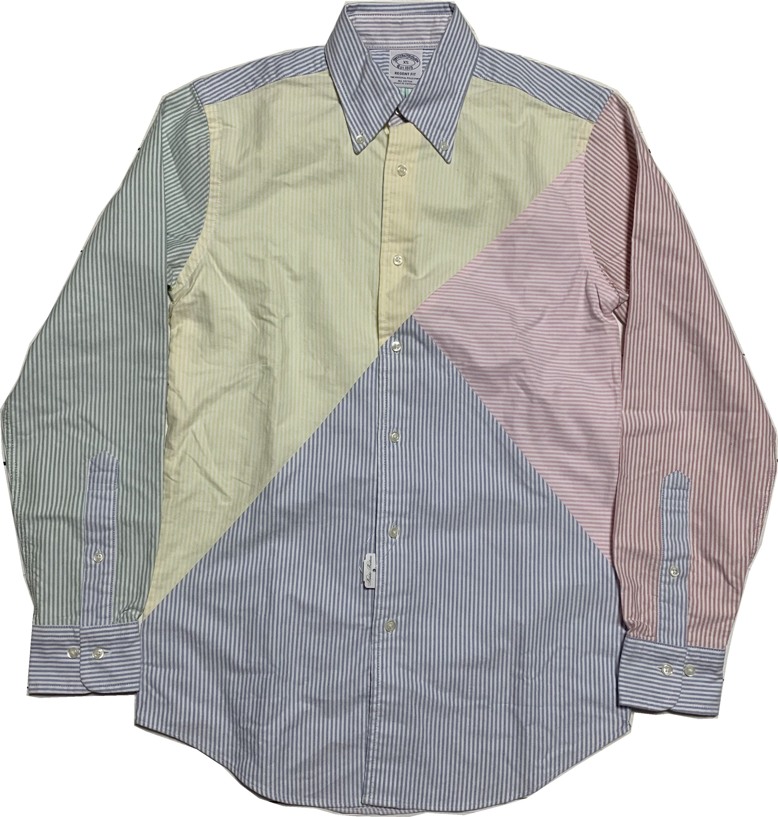 長袖 ボタンダウンシャツ クレージー ストライプ オックスフォード メンズ Brooks Brothers BB2-073