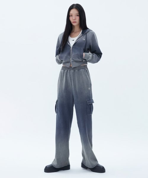 [24SS新商品 - イソム着用］ヴィンテージデニムスウェットカーゴパンツ（4カラー/SAND BLUE/LIGHT BLUE/BLUE/BLACK）