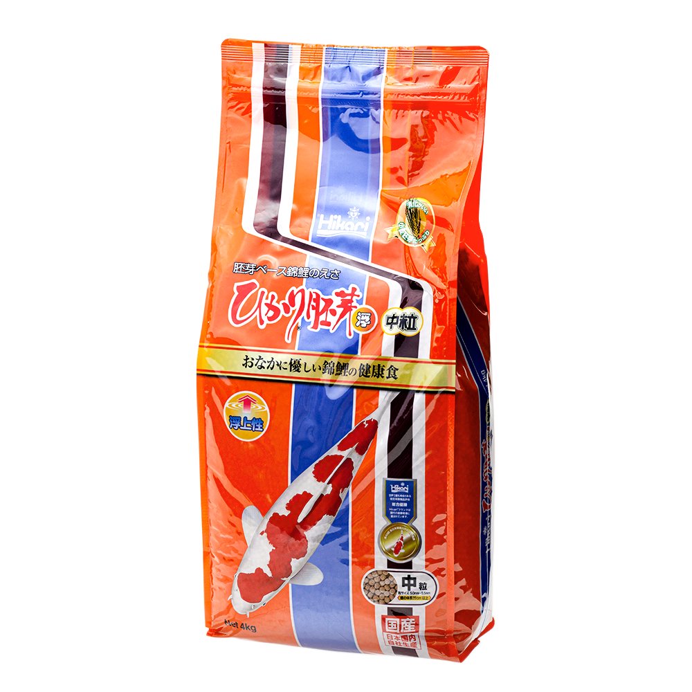 鯉の餌　ひかり胚芽浮　中粒　４ｋｇX４袋　錦鯉　餌　飼料　お一人様１点限り　ＣＲＣ10―41―70―10―00