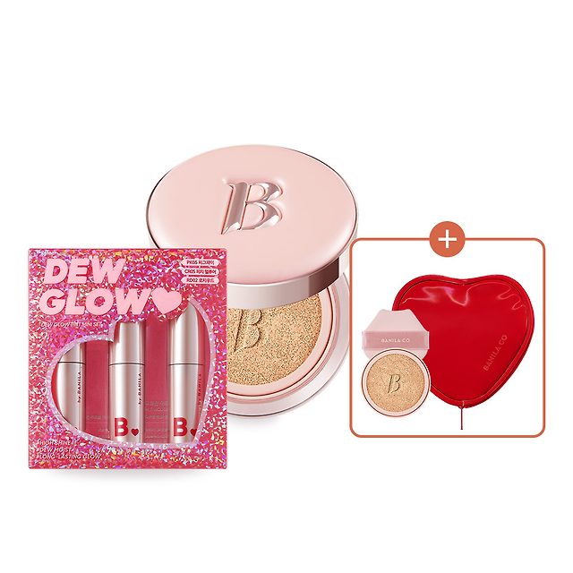 [NEW/サンランチング] ピンクホリデーセット[ホリデーハートポーチ+ エッセンススキンピンククッション]