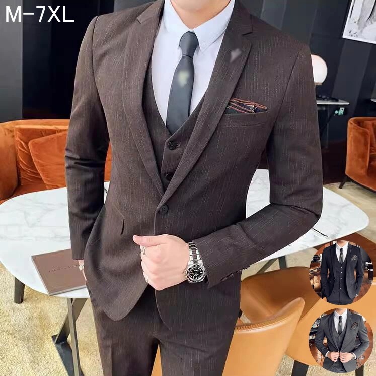 メンズスーツセット ビジネススーツ スリーピース シングルスーツ セットアップ スーツ フォーマルスーツ 紳士服 春夏秋冬 韓国風 スリムスーツ 結婚式 通勤 披露宴 司会 舞台 パーティー 成人式