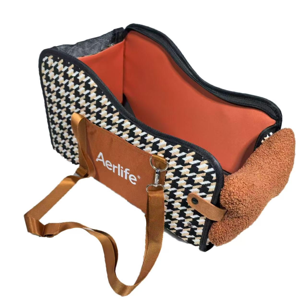 【2025年進化】Aerlife 車 犬 ドライブボックス 可愛い 助手席 ペット用 ドライブシート リード付き 飛び出し防止 小型犬 ドライブベッド 折り畳み式 キャリーバッグ 3way ペットカー