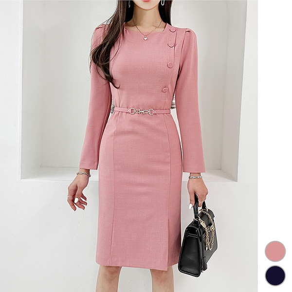ワンピース レディース 長袖 タイト 膝丈 ハイウエスト 細身 パブスリーブ きれいめ 上品 おしゃれ 春 秋 韓国 to27164 9,489円