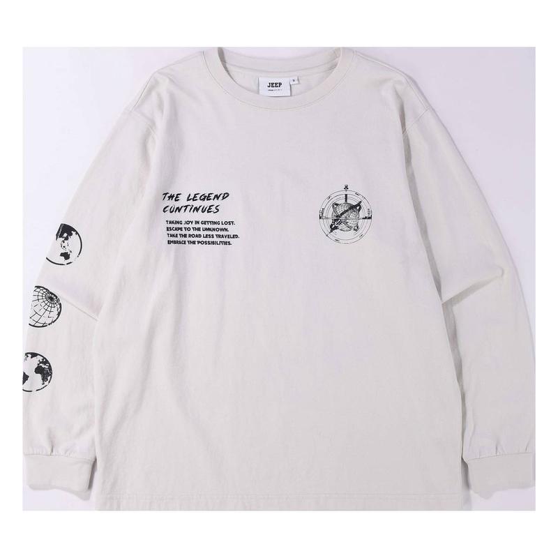 [男女共用]背中レタリング長袖Tシャツ[JR2TSU020]