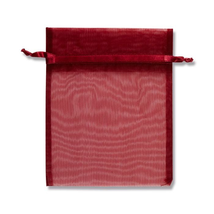 （まとめ買い）シモジマ HEIKO 巾着袋 オーガンジーバッグ 平袋タイプ M ワイン（WN） 10枚 幅130x高170mm ラッピング用品 008705037 [x3セット]