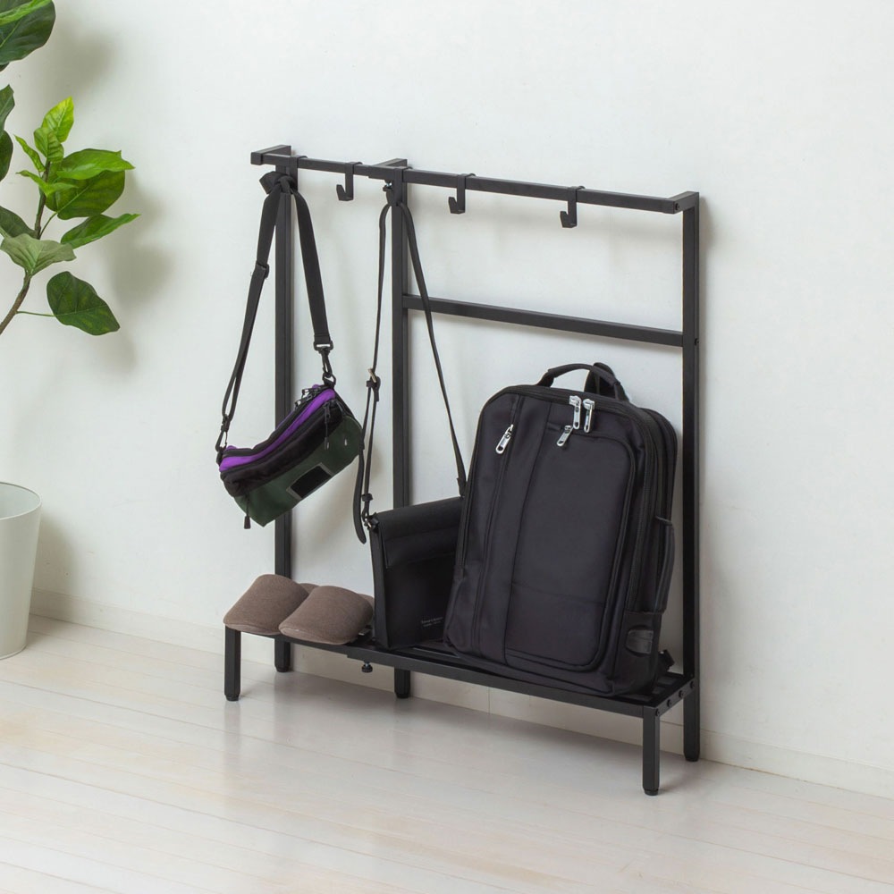 クロシオ 22860(クロシオ) コンパクト伸縮カバンラック(ブラック) 22860クロシオ