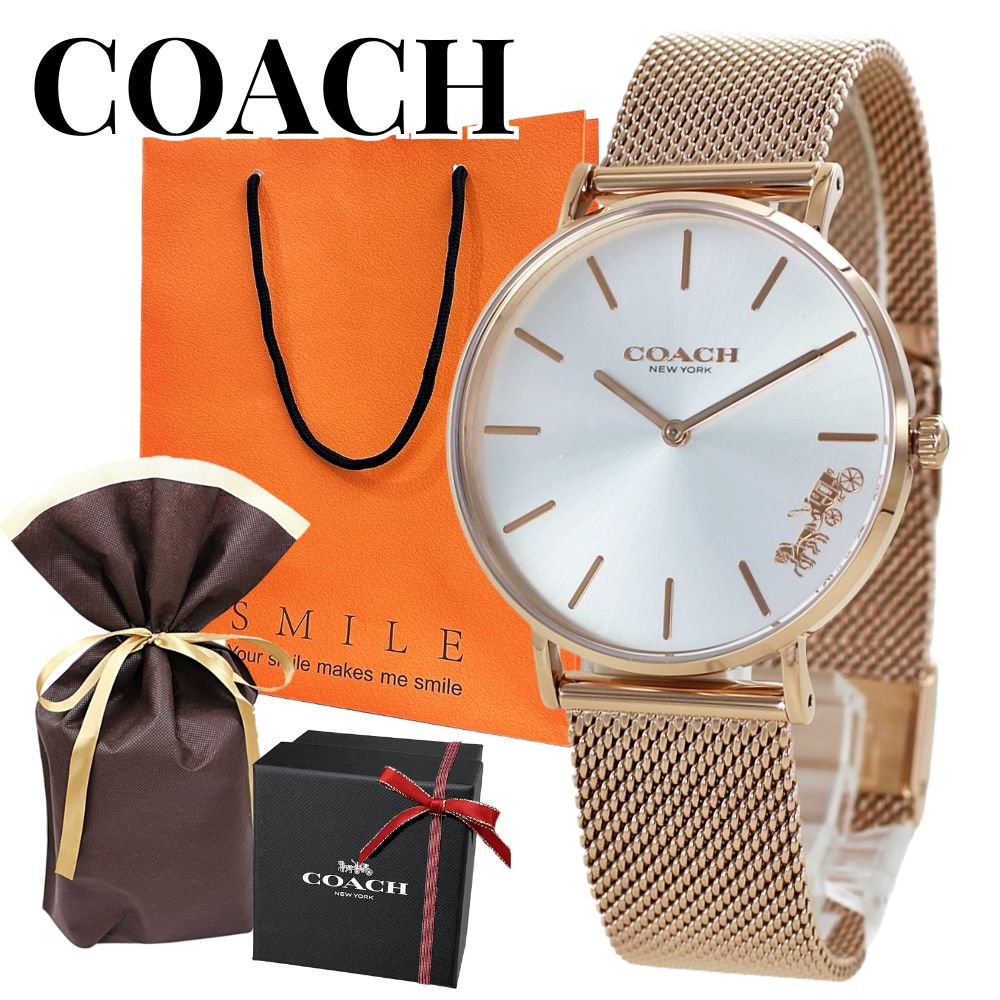 ラッピング済 ギフトセット コーチ 腕時計 手表 レディース そのまま渡せる 紙袋つき 可愛い ギフトセット 女性 おしゃれ 彼女 娘 姪っ子 妻 女友達 母親 贈り物 喜ばれる 実用的 手提げ袋 手