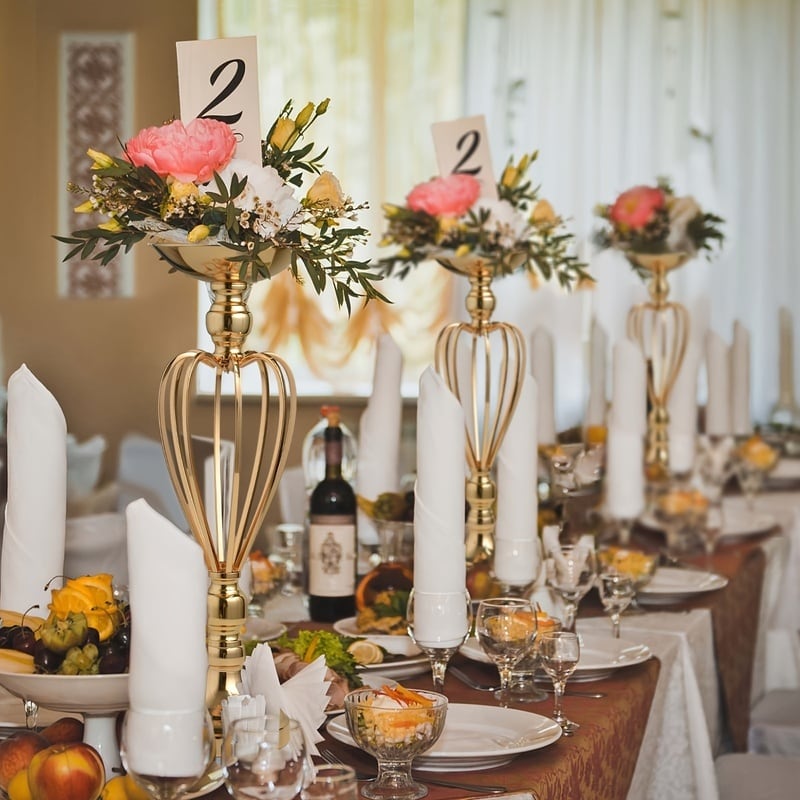 フラワースタンド ハート型 Boho 2個セット おしゃれ かわいい インテリア センターピース イベント パーティ 装飾 ゴールド シルバー 4-7