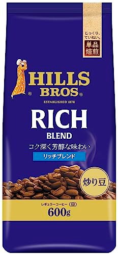 他サイト： hills(ヒルス) リッチブレンド 600g レギュラーコーヒー炒り豆【焙煎豆】の商品画像