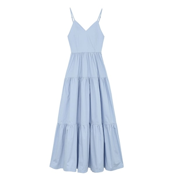 キャミワンピース ワンピース ウエストマーク フレアワンピース マキシ丈 レギュラー丈 キャミソール Vネック セミフレア スリム ストレート Aライン スマート 薄手 かわいい 大人可愛い シンプル