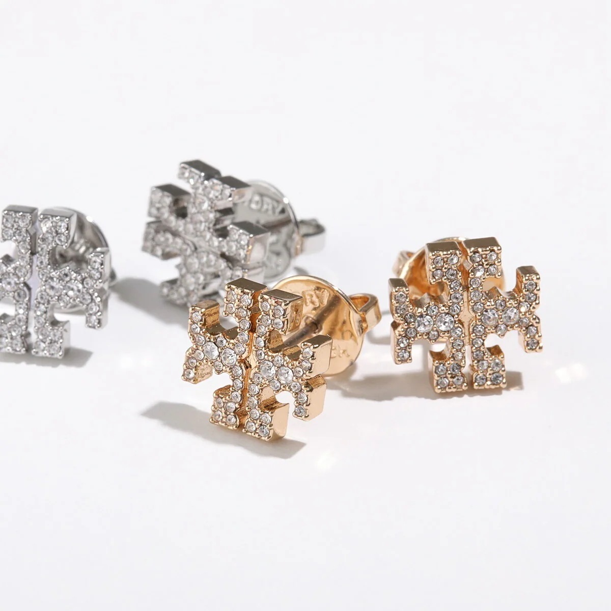 TORY BURCH トリーバーチ ピアス KIRA PAVE STUD EARRING キラ パヴェ 158535 レディース ダブルT ロゴ クリスタル装飾 カラー2色 【mega】