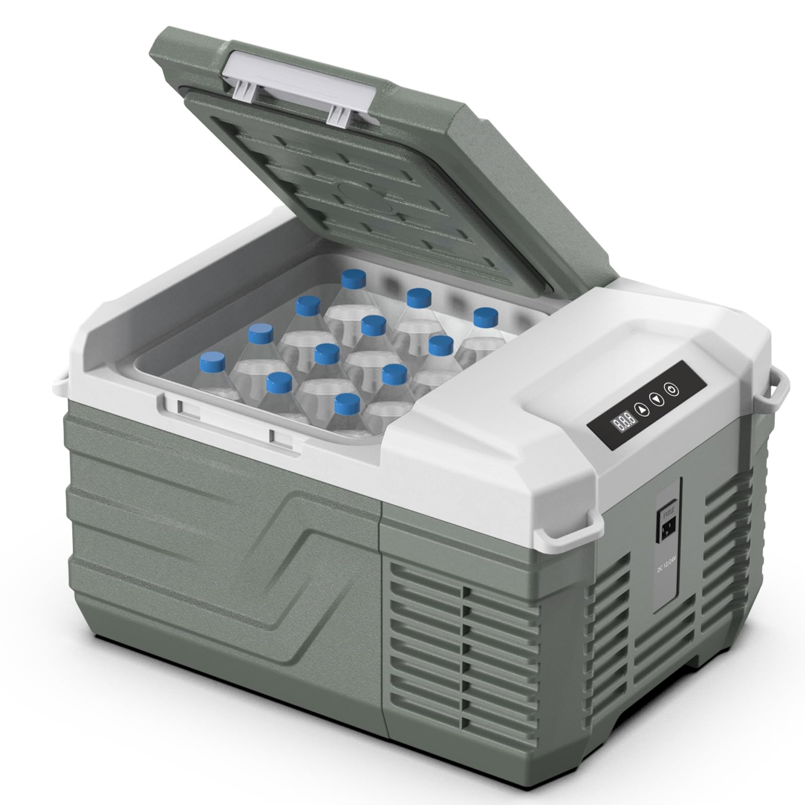 Alpicool 車載冷蔵庫 9L ポータブル冷蔵庫 急速冷凍 小型 -20℃～20℃ 45W省エネ 静音 3WAY電源対応 DC12V/24V AC100V 車載冷蔵冷凍庫 車載家庭両用 固定用穴付