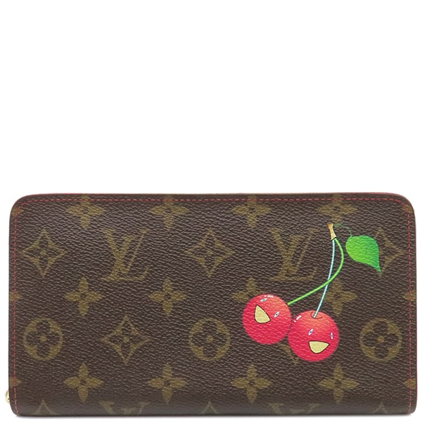 ルイヴィトン LOUIS VUITTON 長財布 ポルトモネジップ ダミエキャンバス モノグラムチェリー　 ゴールド金具 茶 ラウンドファスナー M95006【中古】