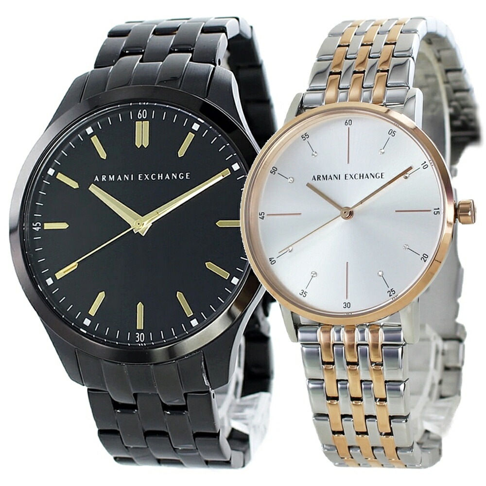 ペアウォッチ アルマーニエクスチェンジ お揃い カップル ペア 腕時計 手表 シンプル ブレスレット 時計 ブラック ゴールド シルバー ペアギフト 両親 結婚式 誕生日 結婚記念日 夫 妻 夫婦 プ
