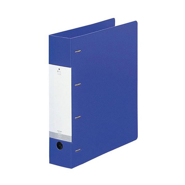 (5セット) LIHIT LAB. リクエスト D型リングファイル A4S 4穴 ブルー G1280-8-BLX5