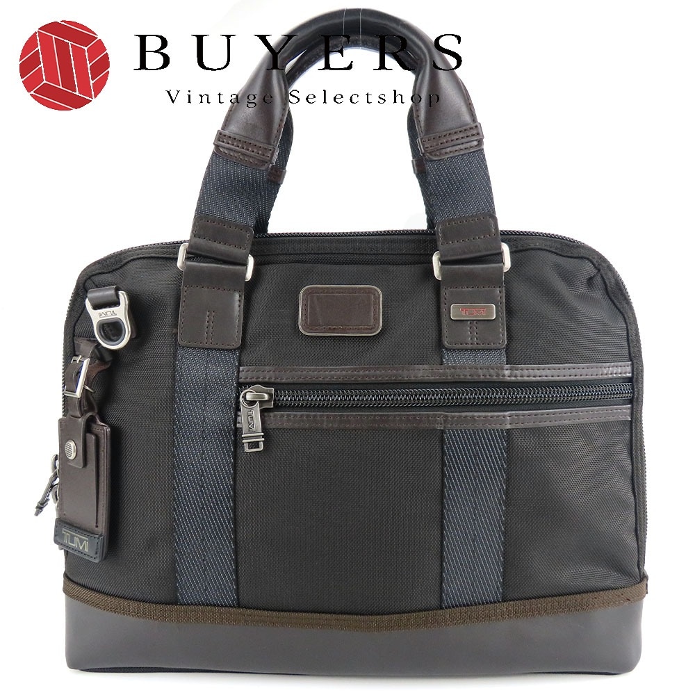 中古 ビジネスバッグ アルファブラボーアール 222610HK2 レザー バリスティックナイロン ブラック ブラウン シルバー金具 ビジネス メンズ 男性