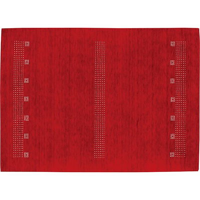 防炎 ラグマット/絨毯 [約70x120cm レッド] インド製 『フランギャベ