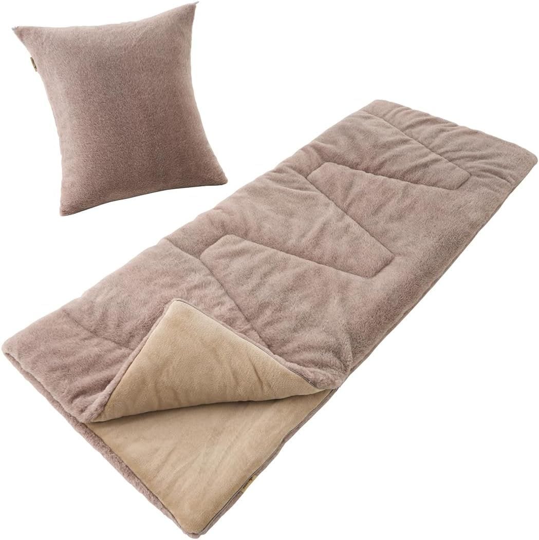 丸洗いラビットファータッチシュラフ・ 寝袋 防災 丸洗いOK ふわふわ