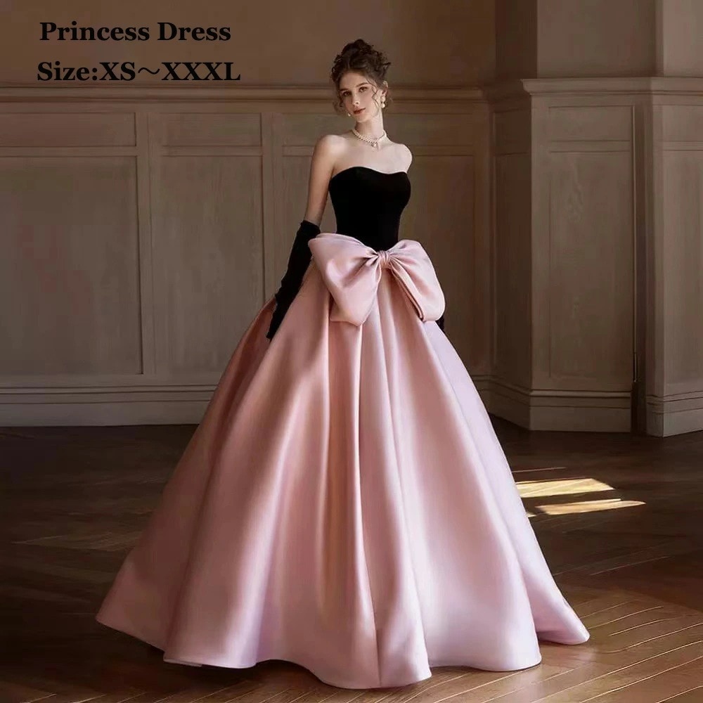 【超人気商品】ウェディングドレス 花嫁ドレス リボン オフショルダー 高級感 姫系 前撮り フォトウェディング カラードレス 演奏会ドレス 結婚式 ロングドレス 床付きタイプ きれいめ パーティードレ