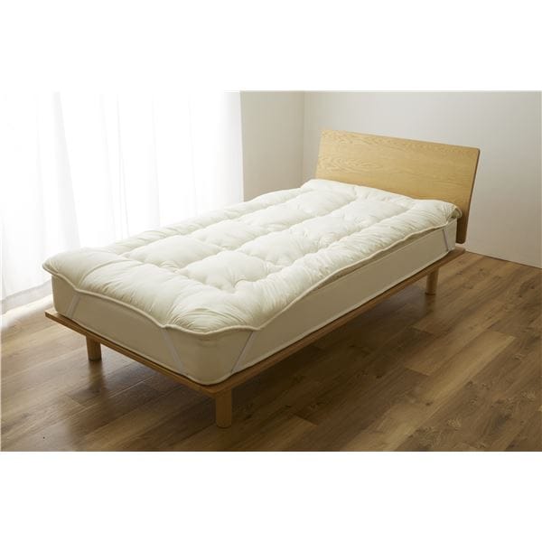 Sleep Niceday フランス産ウォッシャブルウール100%使用した 増量プレミアムベッドパッド 日本製/消臭/吸湿 シングル（S） アイボリー