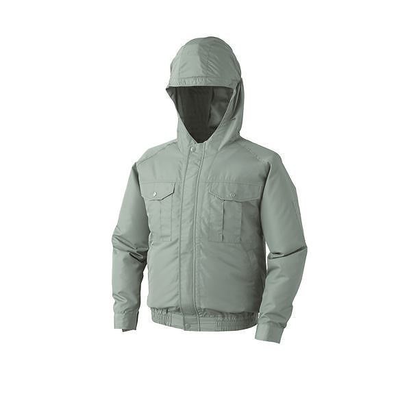 空調服 フード付き ポリエステル製長袖ワークブルゾン リチウムバッテリーセット BP-500FC07S4 モスグリーン 2L