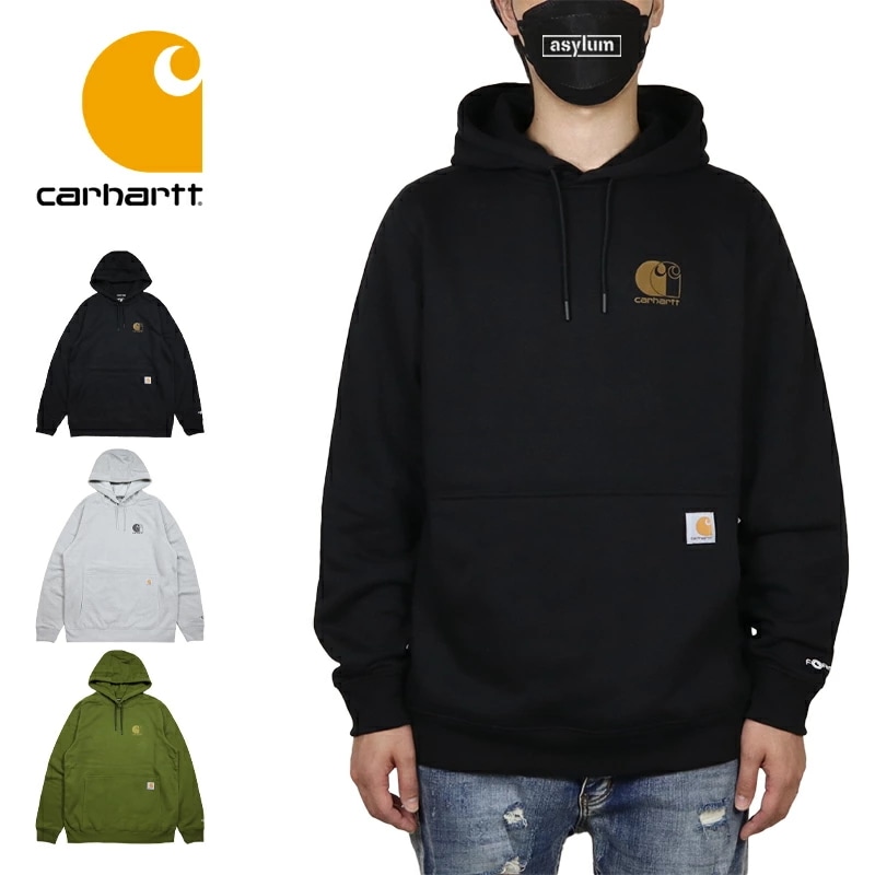 カーハート プルオーバーパーカー CARHARTT フーディ USA トップス 裏起毛 メンズ レディース ブランド 大きいサイズ おしゃれ 黒