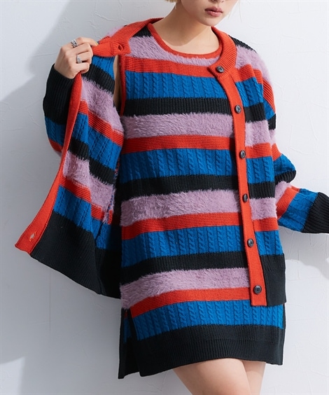 ニット カラーボーダーニットタンクトップ 7,207円