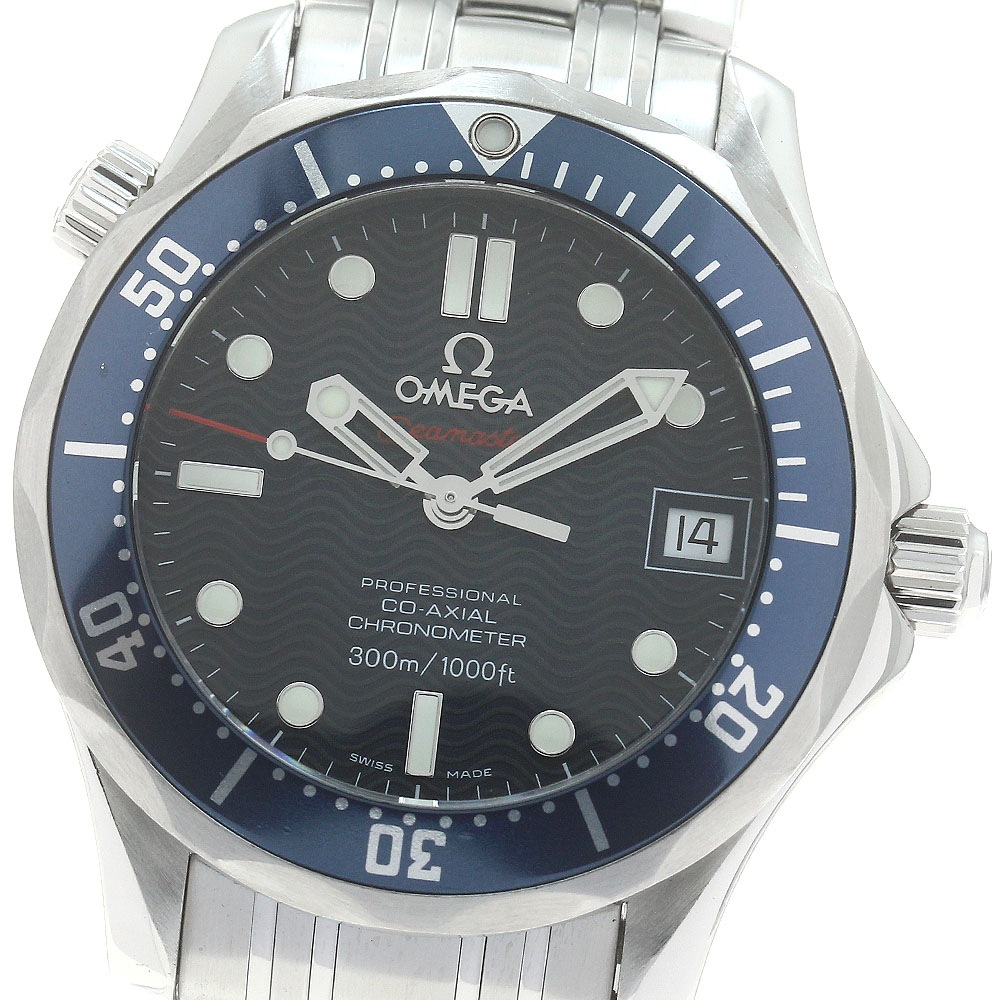 オメガ OMEGA 2222.80 シーマスター300 デイト コーアクシャル 自動巻き ボーイズ 保証書付き_886828【中古】