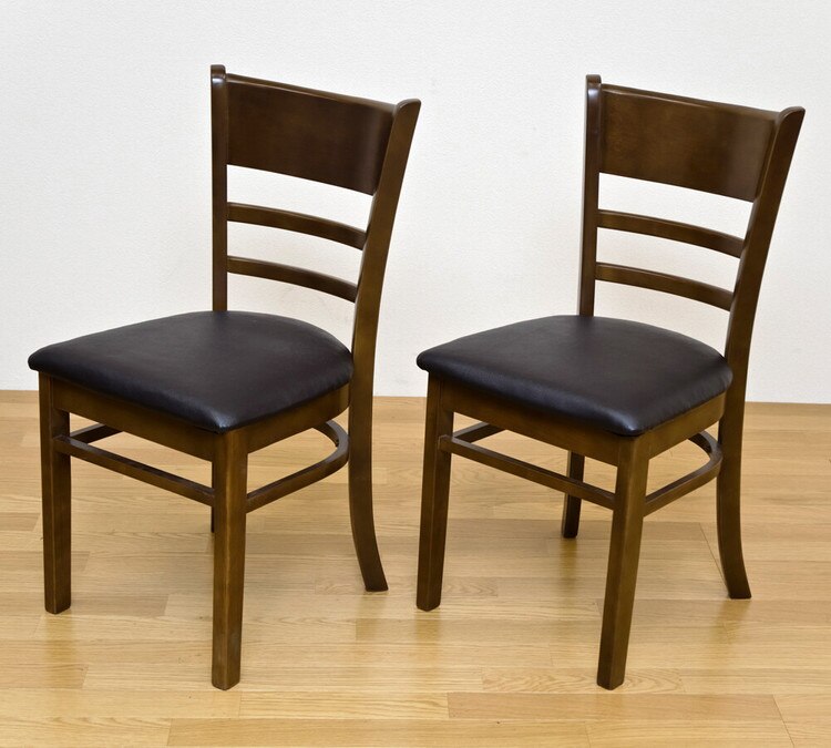 素晴らしい価格 ナチュラルテイスト シンプル 天然木 イス 食卓椅子 アウトレット レザーシート 木製 ダイニングチェア レトロ 2脚セット 座面高さ48cm 完成品 椅子