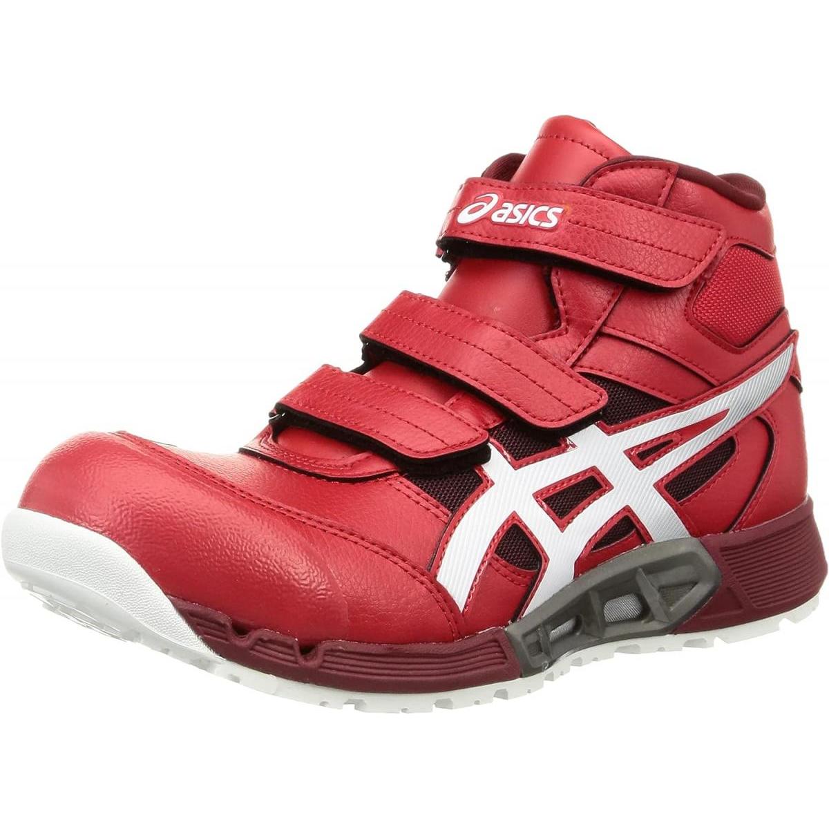 アシックス asics 安全靴/作業靴 24.5cm ウィンジョブ WINJOB CP308AC クラシックレッド×ホワイト JSAA規格A種 3E相当 ベルトタイプ ハイ