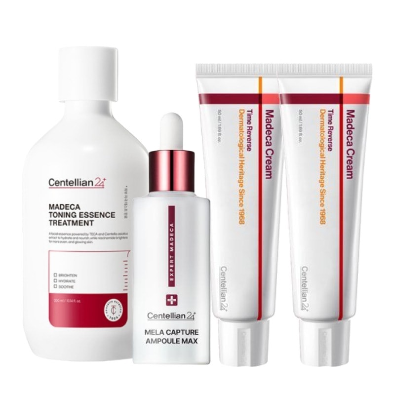 マデカ 4点 スキンケアセット（トーニングエッセンストナー300ml + メラキャプチャーアンプルマックス45ml + マデカクリームタイムリバース50mlx2個)/ 韓国人気 敏感肌 コスメ セット