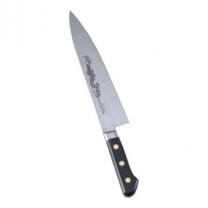 Misono(ミソノ) EUカーボンスチール 龍彫刻入 牛刀包丁 24cm No.113M AMS12113