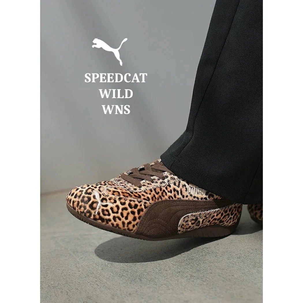 PUMA プーマ SPEEDCAT スピードキャット レオパード ワイルド ウィンズ スニーカー LEOPARD WNS CHOCOLATE-WARM WHITE ( アニマル 薄底 総柄 レディース